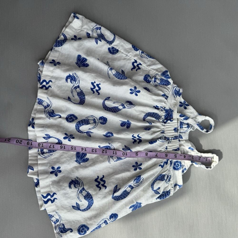 Old Navy Mermaid Textured Bow Tie Dress Toddler Girls 2T Linen Blend Sleeveless - Picture 5 of 8